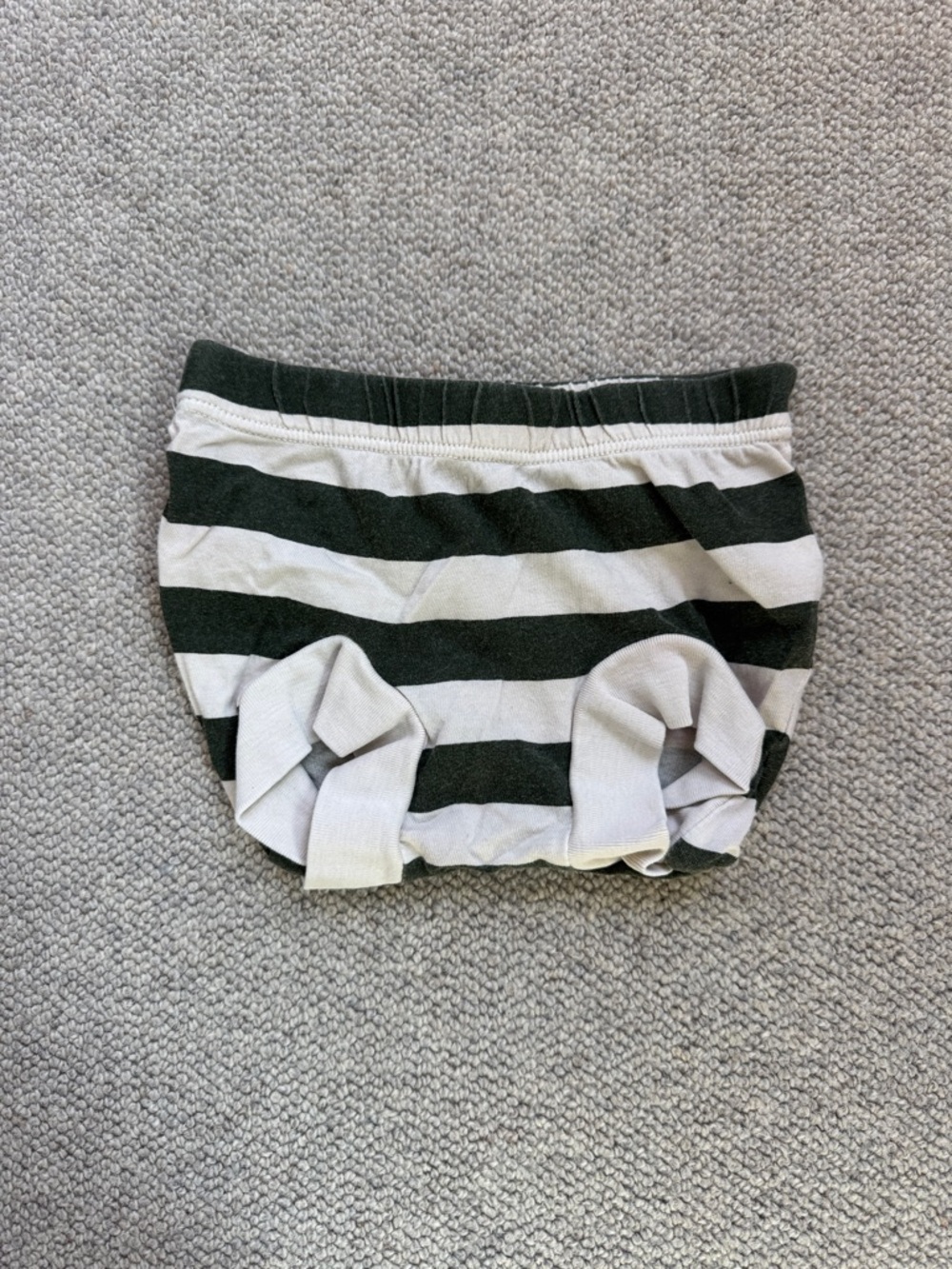 Striped Green and White Baby Bloomers